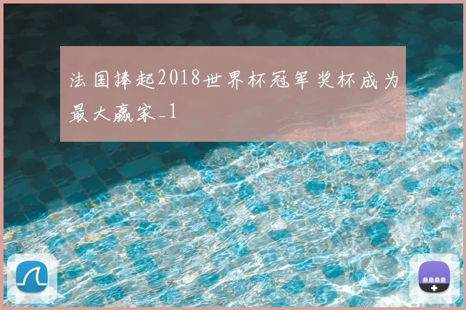 法国捧起2018世界杯冠军奖杯成为最大赢家_1